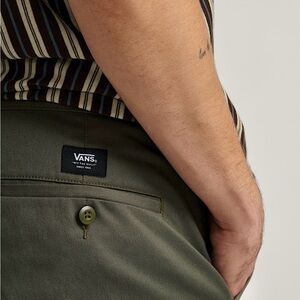 Vans Dark Olive Utility Pants with side cargo pockets